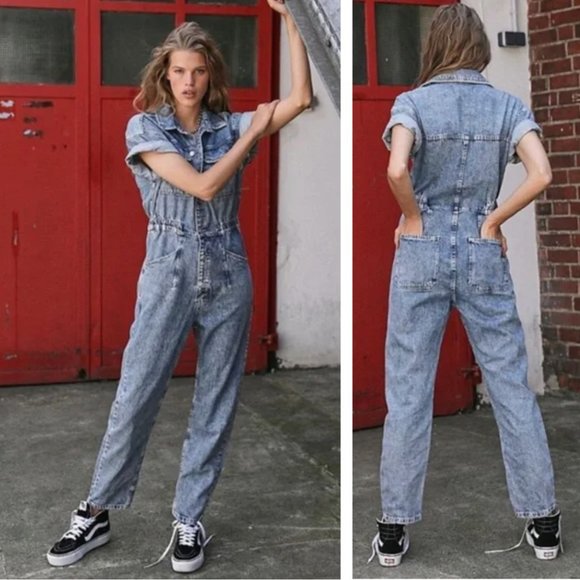 Free People Pants - NWT Free People We the Free Marci Coveralls Jumpsuit Denim Medium Blue Wash
